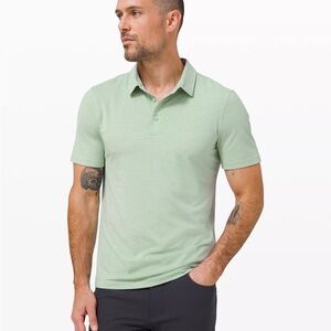 Lululemon - Evolution Polo Short, Heathered Sea Water - M